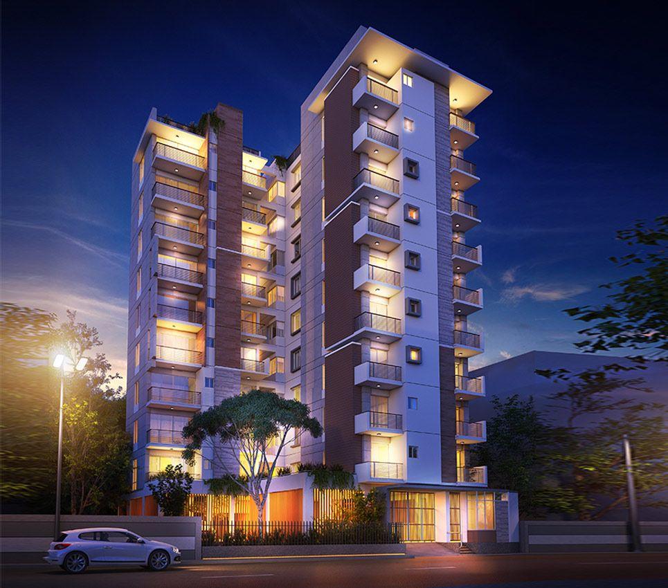 jbs grand sultan exterior night view Basundhara R/A