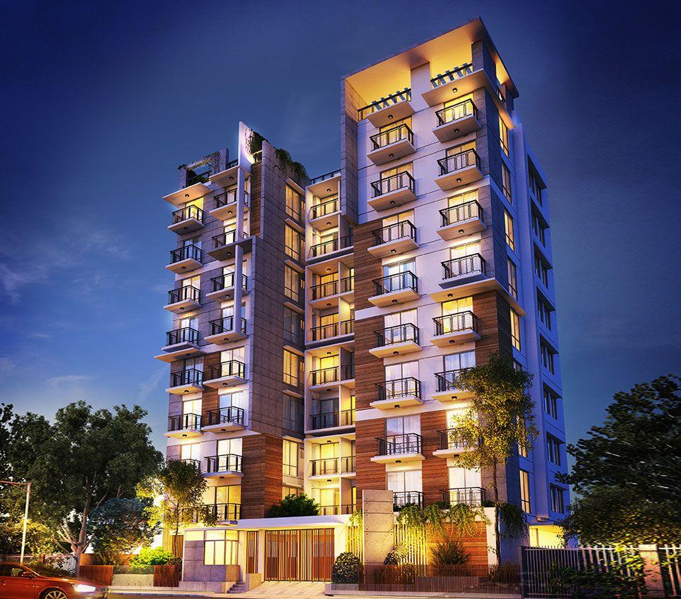 jbs rejia garden exterior night view Basundhara R/A
