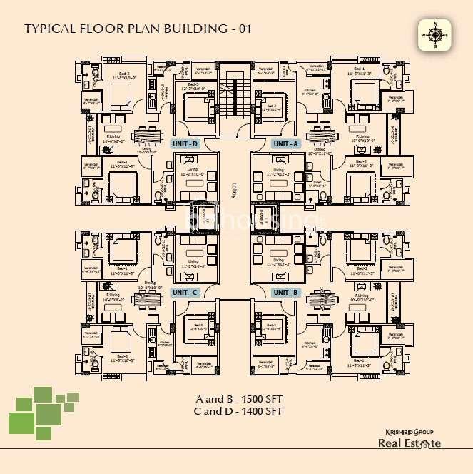 krishibid bhawal city apartment's floor plan building 01 সাভার