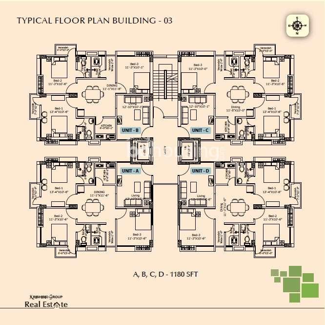krishibid bhawal city apartment's floor plan building 03 সাভার