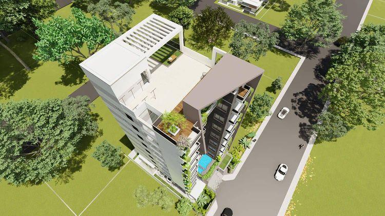 anwar landmark mecardonia apartment's roof view Basundhara R/A