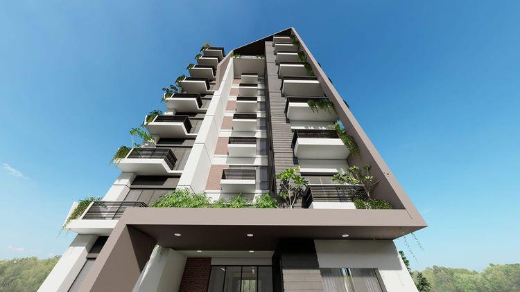 anwar landmark mecardonia apartment's upward view Basundhara R/A