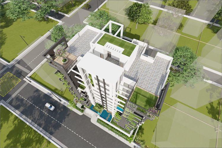 anwar landmark salahuddin garden apartment's birds eye view Basundhara R/A