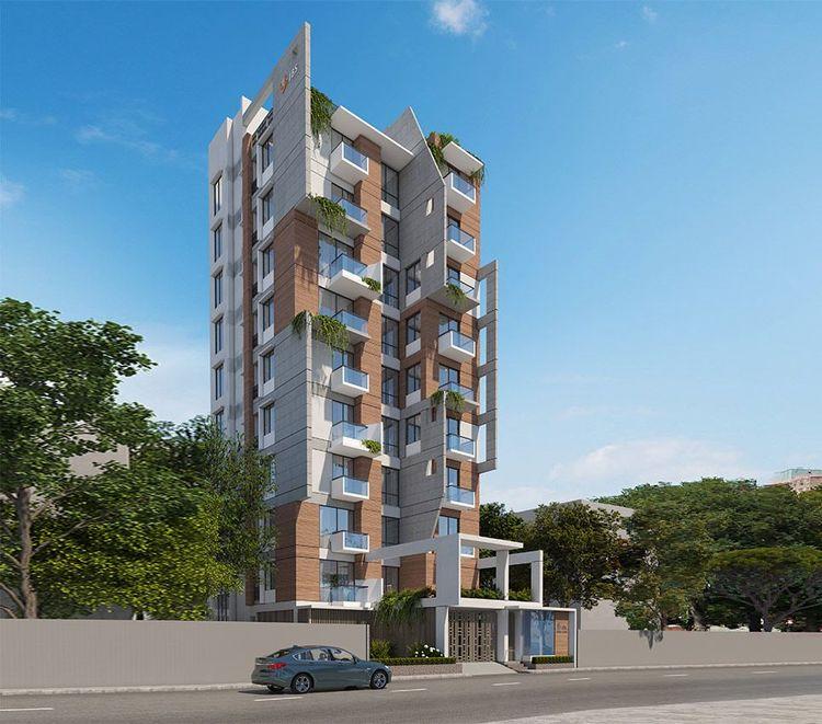 jbs burhan palace apartment's right side view Basundhara R/A