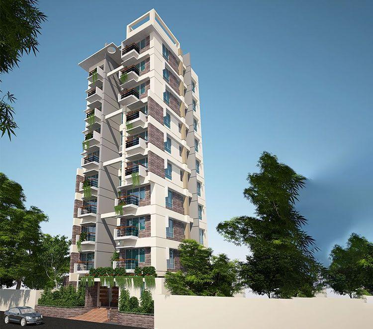 jbs camellia apartment's left side view Basundhara R/A