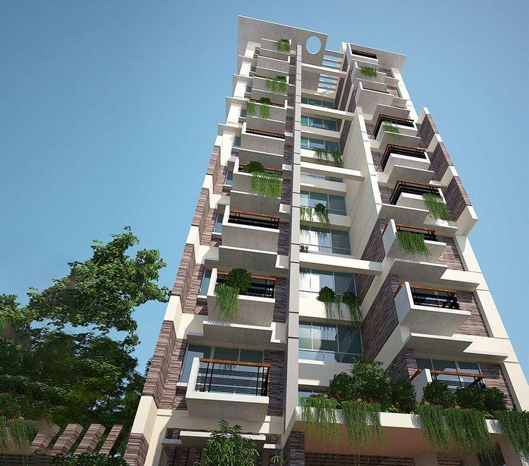 jbs camellia apartment's upward view Basundhara R/A