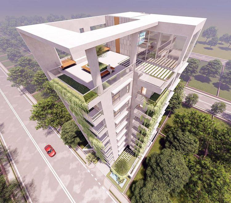 jbs shahnaj villa roof top daylight view Basundhara R/A