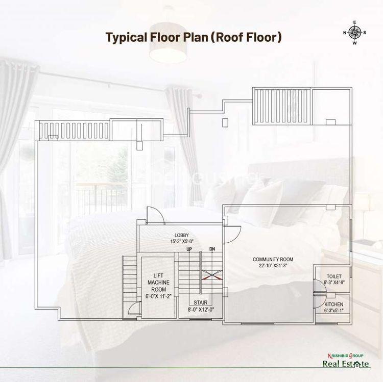 krishibid orchid apartment's roof floor plan Mirpur