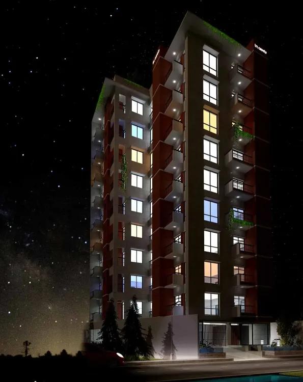 tm lake view exterior night view Basundhara R/A